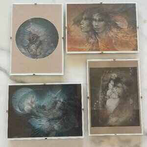 Set of 4 Susan Seddon Boulet Framed Power of the Bear Note Cards